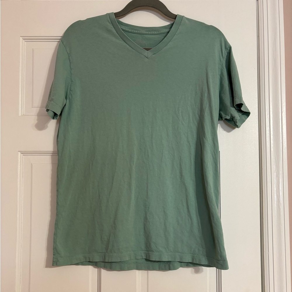 J. Crew Men's Green V-Neck “Broken in” T-Shirt